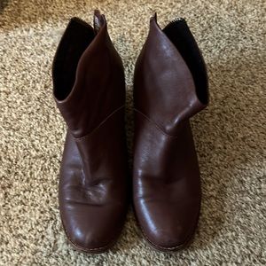 TOMS brown leather booties